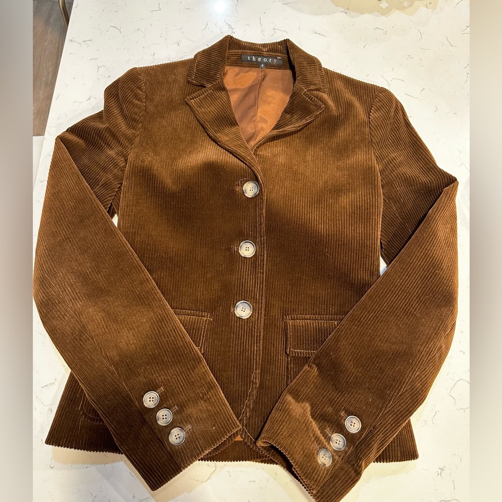 Theory Corduroy Rich Brown Blazer. Beautiful Condition. Like New! Size 0